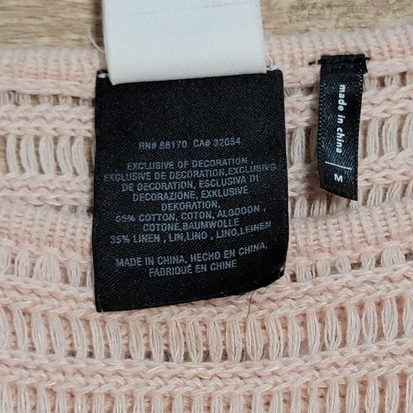Anthropologie Akemi Kin Cotton Linen Poncho Shawl Sweater Lagenlook Boho Fringe - Picture 4 of 6